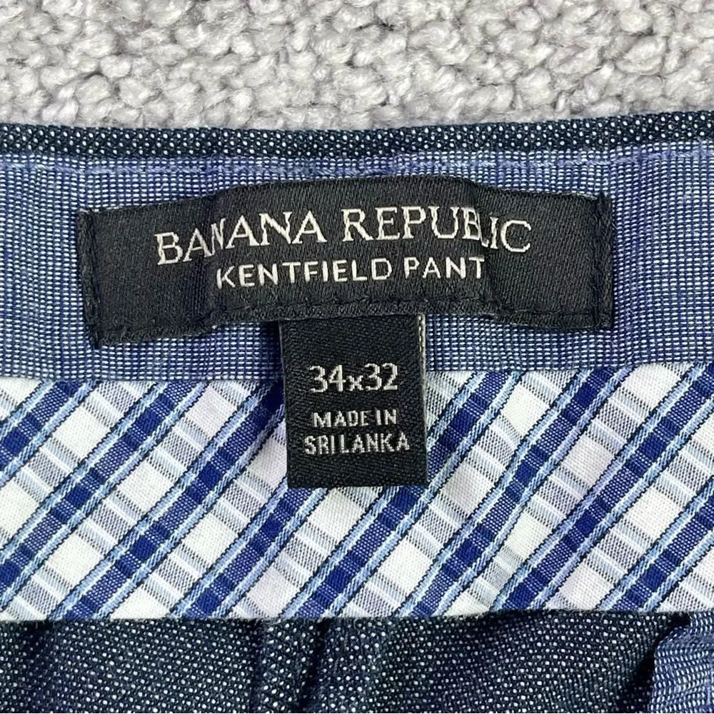 Banana Republic Kentfield Pants Men's 34X30 Black Straight Mid-Rise Flat Front